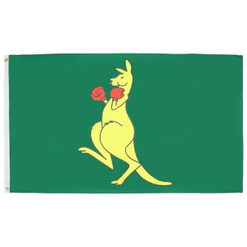 DRAPEAU BOXING KANGOUROU 150x90cm - DRAPEAU BOXING KANGAROO - AUSTRALIE 90 x 150 cm - DRAPEAUX