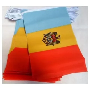 GUIRLANDE 6 mètres 20 DRAPEAUX MOLDAVIE 21x15 cm - DRAPEAU MOLDAVE 15 x 21 cm