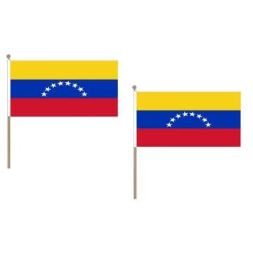 DRAPEAU VÍ?NÍ?ZUELA SANS ECUSSON 45x30cm HAMPE en bois - LOT DE 10 DRAPEAUX VÍ?NÍ?ZUELIEN 8 Í?TOILES 30 x 45 cm