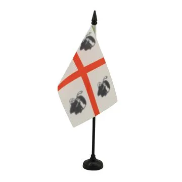 DRAPEAU DE TABLE SARDAIGNE 15x10cm - PETIT DRAPEAUX DE BUREAU SARDE - ITALIE 10 x 15 cm