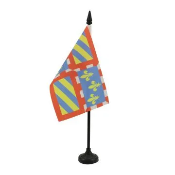 DRAPEAU DE TABLE BOURGOGNE 15x10cm - PETIT DRAPEAUX DE BUREAU BOURGUIGNON - FRANCE 10 x 15 cm