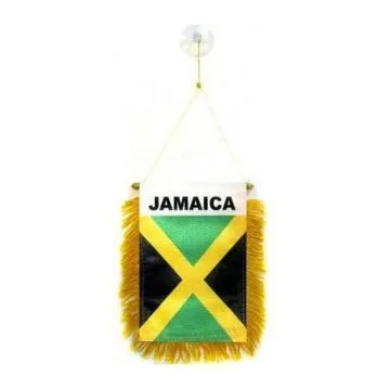 FANION JAMAÏQUE 15x10cm - Mini drapeau JAMAÏCAIN 10 x 15 cm spécial voiture - Bannière