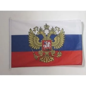 PAVILLON NAUTIQUE RUSSIE AVEC AIGLE 45x30cm - DRAPEAU DE BATEAU RUSSE 30 x 45 cm