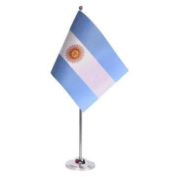 DRAPEAU DE TABLE prestige ARGENTINE 22x15cm en SATIN - GRAND DRAPEAUX DE BUREAU ARGENTIN 15 x 22 cm