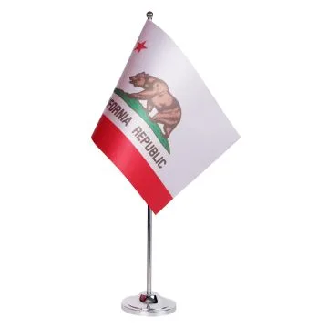 DRAPEAU DE TABLE prestige CALIFORNIE 22x15cm en SATIN - GRAND DRAPEAUX DE BUREAU CALIFORNIEN - ETAT AMÉRICAIN - USA - ETATS-UNIS 15 x 22 cm