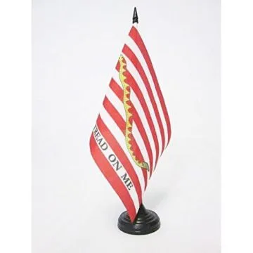 DRAPEAU DE TABLE USA FIRST NAVY DON\'T TREAD ON ME 21x14cm - PETIT DRAPEAUX DE BUREAU DE L\'ARMÍ?E AMÍ?RICAINE 14 x 21 cm
