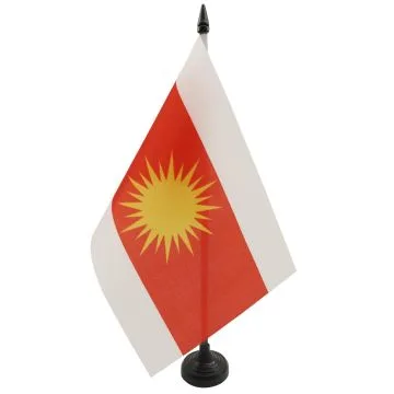 DRAPEAU DE TABLE YESIDI NOUVEAU 21x14cm - PETIT DRAPEAUX DE BUREAU YÍ?ZIDISME 14 x 21 cm