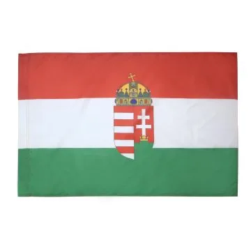 DRAPEAU HONGRIE AVEC ARMES 90x60cm - DRAPEAU HONGROIS 60 x 90 cm Fourreau pour hampe