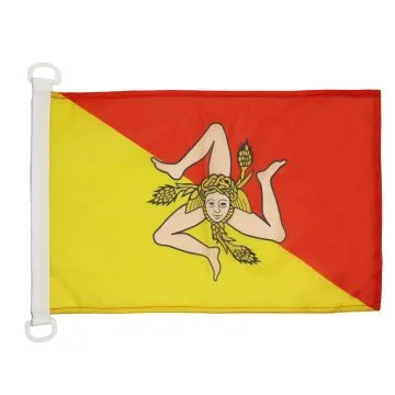 PAVILLON NAUTIQUE SICILE 45x30cm - DRAPEAU DE BATEAU SICILIEN - ITALIE 30 x 45 cm