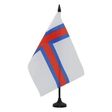 DRAPEAU DE TABLE ILES FÉROÉ 21x14cm - PETIT DRAPEAUX DE BUREAU FÉROÏEN 14 x 21 cm