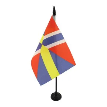 DRAPEAU DE TABLE SUÍ?DE-NORVÍ?GE 1814-1905 21x14cm - PETIT DRAPEAUX DE BUREAU SUÍ?DOIS NORVÍ?GIEN 14 x 21 cm