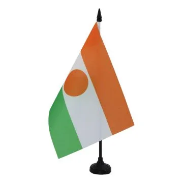 DRAPEAU DE TABLE NIGER 21x14cm - PETIT DRAPEAUX DE BUREAU NIGÉRIEN 14 x 21 cm