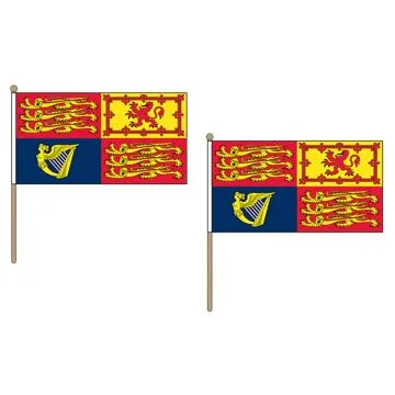 DRAPEAU ROYAL ROYAUME-UNI 45x30cm HAMPE en bois - LOT DE 10 DRAPEAUX ANGLAIS 30 x 45 cm