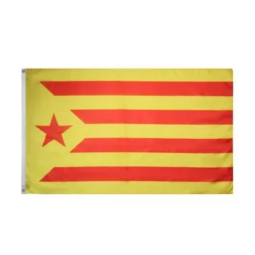 Bandera Cataluña Estelada Vermella 90 x 60 cm poliéster 100D ojales metálicos