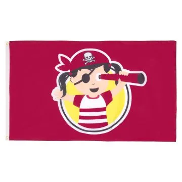 DRAPEAU PIRATE FILLE 150x90cm - DRAPEAU JEUNE CORSAIRE 90 x 150 cm - DRAPEAUX