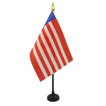 DRAPEAU DE TABLE LIBÍ?RIA 15x10cm - PETIT DRAPEAUX DE BUREAU LIBÍ?RIEN 10 x 15 cm pointe dorée