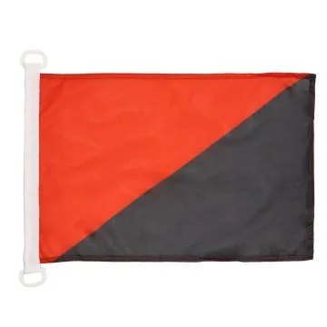 PAVILLON NAUTIQUE ANARCHO-SYNDICALISME 45x30cm - DRAPEAU DE BATEAU ANARCHIQUE - ANARCHIE 30 x 45 cm