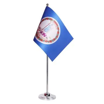 DRAPEAU DE TABLE prestige VIRGINIE 22x15cm en SATIN - GRAND DRAPEAUX DE BUREAU ETAT AMÉRICAIN - USA - ETATS-UNIS 15 x 22 cm