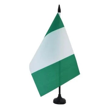 DRAPEAU DE TABLE NIGÉRIA 21x14cm - PETIT DRAPEAUX DE BUREAU NIGÉRIAN 14 x 21 cm