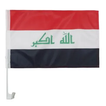 Drapeau de voiture IRAK 45x30cm en maille bloquée - Carflag IRAKIEN 30 x 45 cm