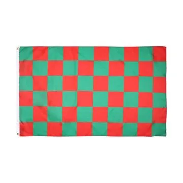 DRAPEAU DAMIER ROUGE ET VERT 150x90cm - DRAPEAU À DAMIERS 90 x 150 cm - DRAPEAUX