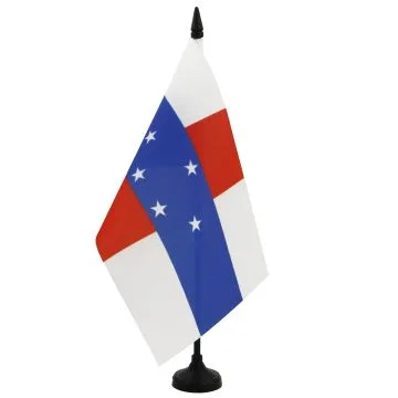 DRAPEAU DE TABLE ANTILLES NÉERLANDAISES 21x14cm - PETIT DRAPEAUX DE BUREAU HOLLANDAIS 14 x 21 cm