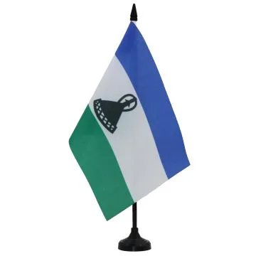 DRAPEAU DE TABLE LESOTHO 21x14cm - PETIT DRAPEAUX DE BUREAU LÉSOTHAN 14 x 21 cm