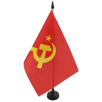 DRAPEAU DE TABLE URSS LOGO CENTRAL 21x14cm - PETIT DRAPEAUX DE BUREAU COMMUNISTE - RUSSIE 14 x 21 cm