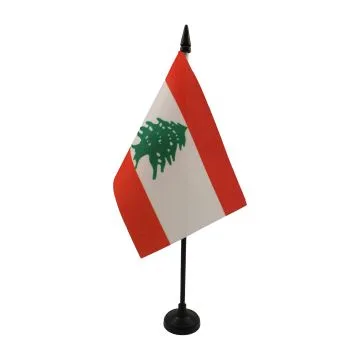 DRAPEAU DE TABLE LIBAN 15x10cm - PETIT DRAPEAUX DE BUREAU LIBANAIS 10 x 15 cm