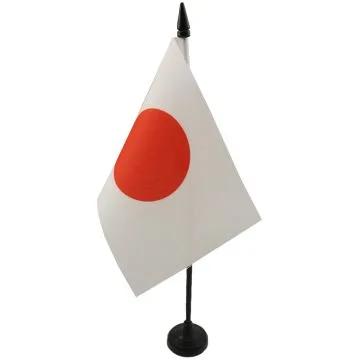 DRAPEAU DE TABLE JAPON 15x10cm - PETIT DRAPEAUX DE BUREAU JAPONAIS 10 x 15 cm