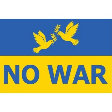 Ukraine No War with Doves Flag 3' x 5' 100D polyester grommets