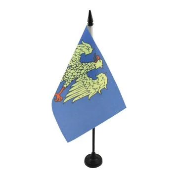 DRAPEAU DE TABLE FRIOUL-VÉNÉTIE JULIENNE 21x14cm - PETIT DRAPEAUX DE BUREAU FRIULI-VENEZIA GIULIA - ITALIE 14 x 21 cm