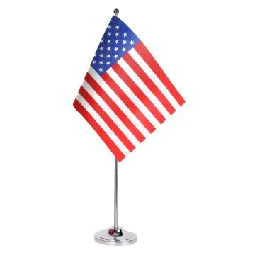DRAPEAU DE TABLE prestige ETATS-UNIS 22x15cm en SATIN - GRAND DRAPEAUX DE BUREAU AMÉRICAIN - USA 15 x 22 cm