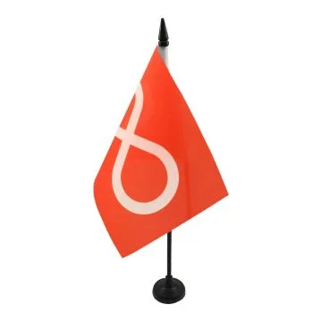Drapeau de table Métis du Manitoba et des Territoires du Nord-Ouest 21x14cm - PETIT Drapeaux DE BUREAU métisse 14 x 21 cm