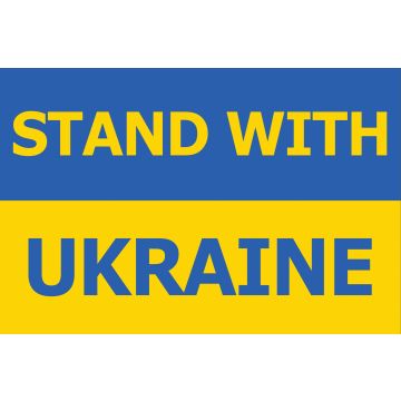 Ukraine Stand with Ukraine Flag 3' x 5' 100D polyester grommets