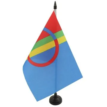 Drapeau de table Samis de Laponie 21x14cm - PETIT Drapeaux DE BUREAU saami 14 x 21 cm