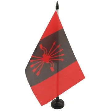 DRAPEAU DE TABLE PHALANGE ESPAGNOLE 21x14cm - PETIT DRAPEAUX DE BUREAU NATIONALISTE GUERRE D\'ESPAGNE 14 x 21 cm