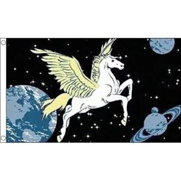 DRAPEAU PÉGASE MYTHOLOGIE GRECQUE 150x90cm - DRAPEAU PEGASUS 90 x 150 cm - DRAPEAUX