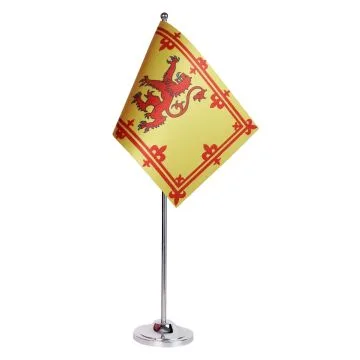 DRAPEAU DE TABLE prestige ECOSSE ROYAL 22x15cm en SATIN - GRAND DRAPEAUX DE BUREAU ÉCOSSAIS 15 x 22 cm