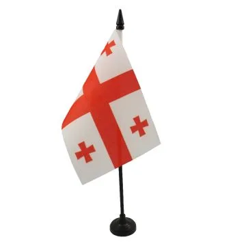 DRAPEAU DE TABLE GÉORGIE 15x10cm - PETIT DRAPEAUX DE BUREAU GÉORGIEN 10 x 15 cm