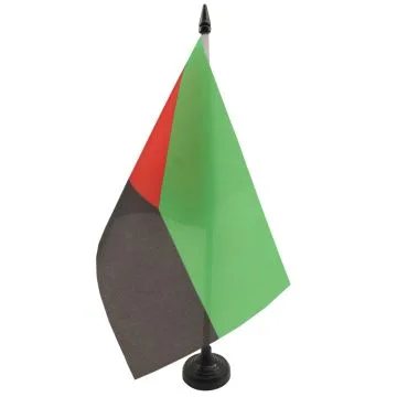 DRAPEAU DE TABLE MARTINIQUE INDÉPÉNDANTISTE 21x14cm - PETIT DRAPEAUX DE BUREAU NATIONALISTE MARTINIQUAIS 14 x 21 cm