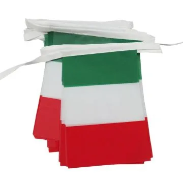 GUIRLANDE 6 mètres 20 DRAPEAUX ITALIE 21x15 cm - DRAPEAU ITALIEN 15 x 21 cm