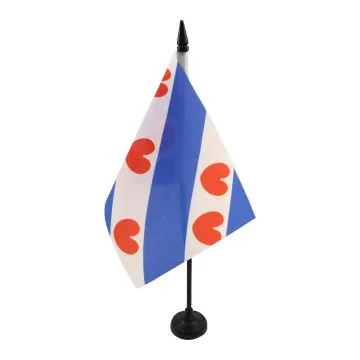 DRAPEAU DE TABLE PROVINCE DE FRISE 21x14cm - PETIT DRAPEAUX DE BUREAU FRIESLAND AUX PAYS-BAS 14 x 21 cm