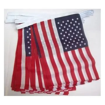 GUIRLANDE 3 mètres 10 drapeaux ETATS-UNIS 21x15 cm - DRAPEAU AMÉRICAIN 15 x 21 cm
