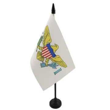 DRAPEAU DE TABLE IIES VIERGES DES ETATS-UNIS 15x10cm - PETIT DRAPEAUX DE BUREAU AMÉRICAIN 10 x 15 cm