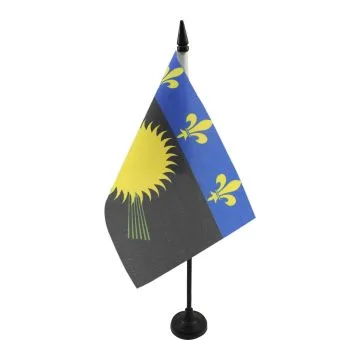 DRAPEAU DE TABLE GUADELOUPE 21x14cm - PETIT DRAPEAUX DE BUREAU GUADELOUPÉEN - FRANCE 14 x 21 cm