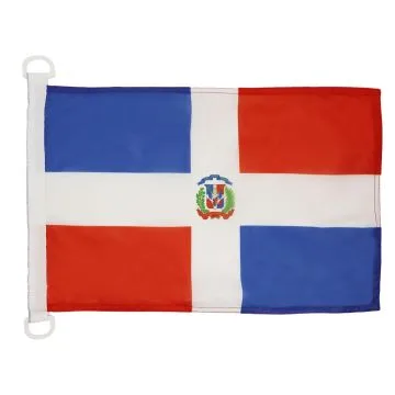 PAVILLON NAUTIQUE RÍ?PUBLIQUE DOMINICAINE 45x30cm - DRAPEAU DE BATEAU DOMINICAIN 30 x 45 cm
