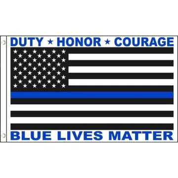 DRAPEAU BLUE LIVES MATTER 150x90cm - DRAPEAU LES VIES DES POLICIERS COMPTENT 90 x 150 cm - DRAPEAUX