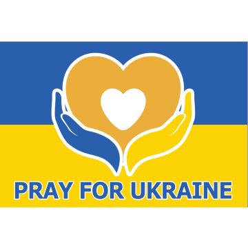Ukraine Pray for Ukraine Flag 3' x 5' 100D polyester grommets