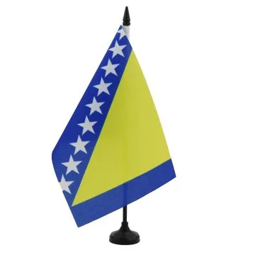 DRAPEAU DE TABLE BOSNIE-HERZÉGOVINE 21x14cm - PETIT DRAPEAUX DE BUREAU BOSNIAQUE 14 x 21 cm